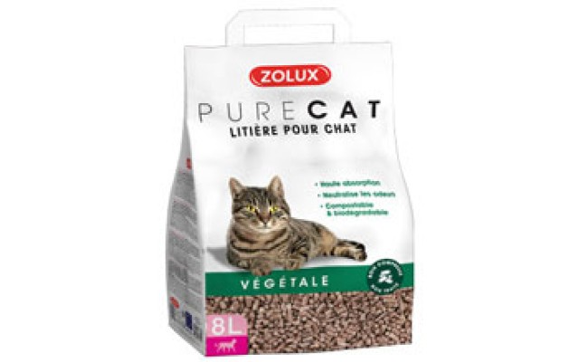 Natürliche Katzenstreu Purecat, pflanzlich und absorbierend ref. 476 314